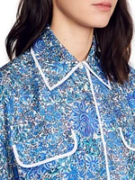 Oversized Floral Silk Shirt