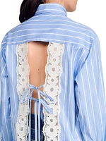 Stripy Shirt with Open Lace Back