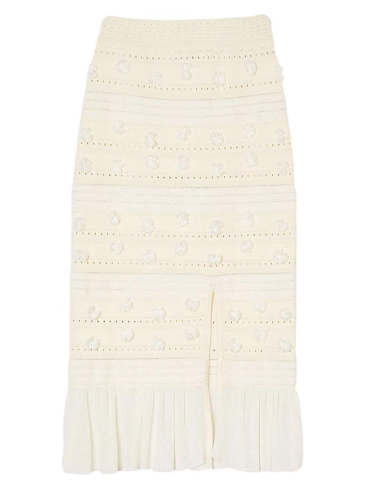 Openwork Knit Midi Skirt