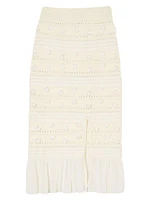 Openwork Knit Midi Skirt