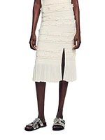 Openwork Knit Midi Skirt