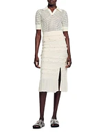 Openwork Knit Midi Skirt