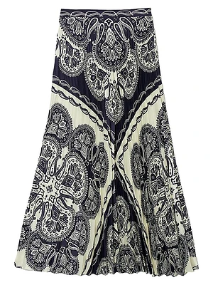 Floaty Bandana-Print Maxi Skirt