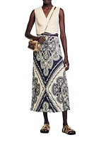 Floaty Bandana-Print Maxi Skirt