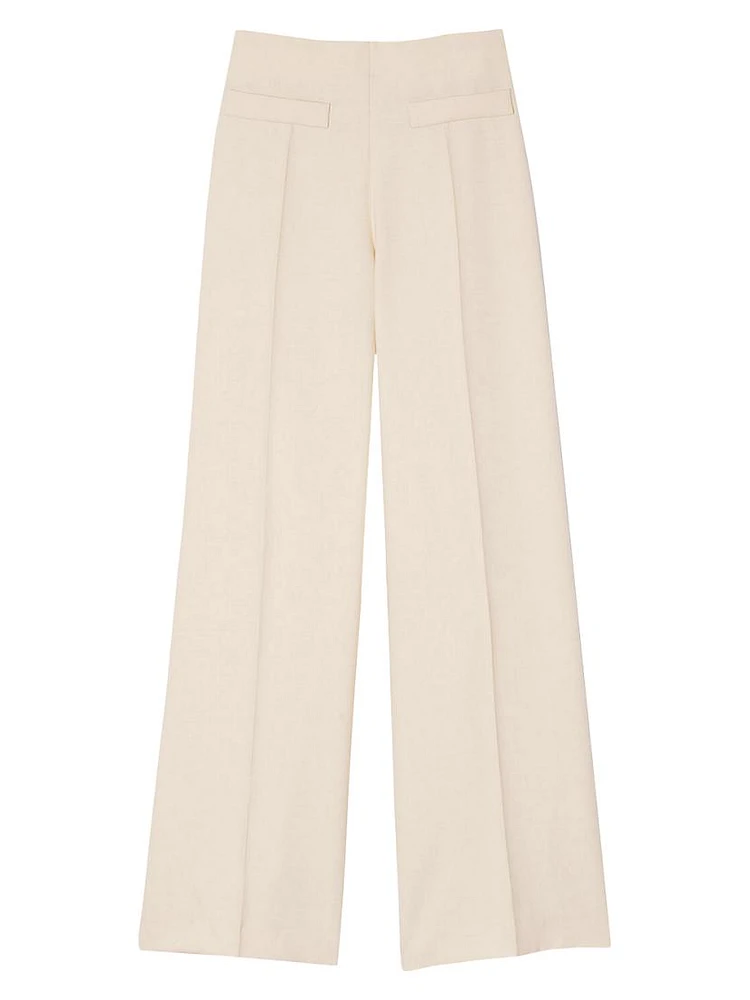 Wide-Leg Trousers with Darts