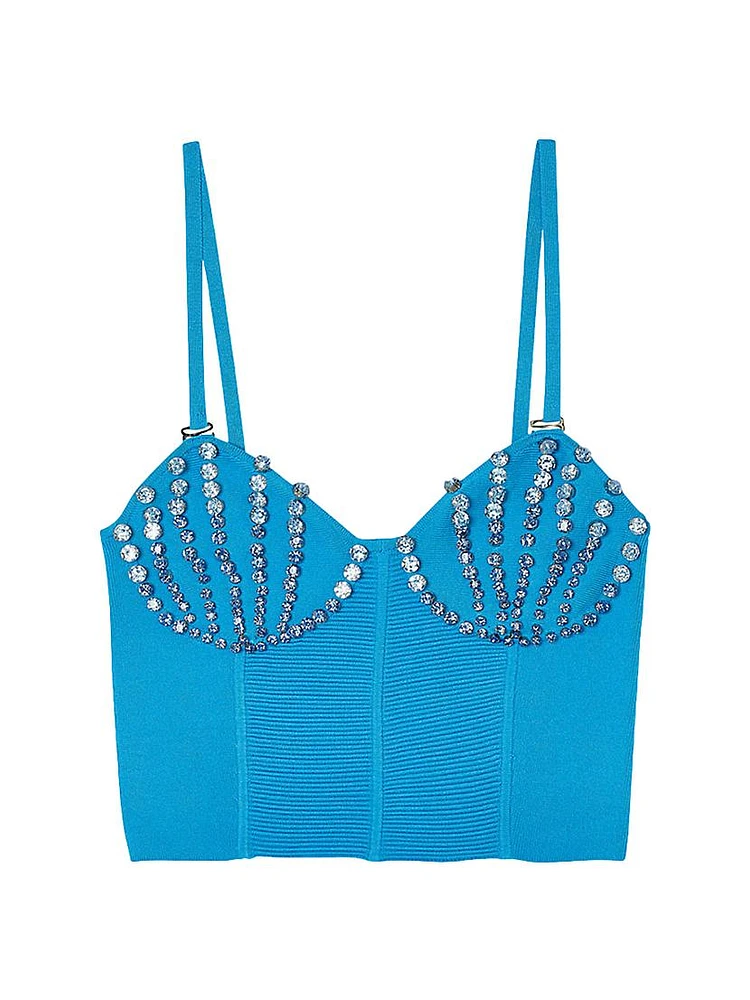 Seashell Rhinestone Bustier Top