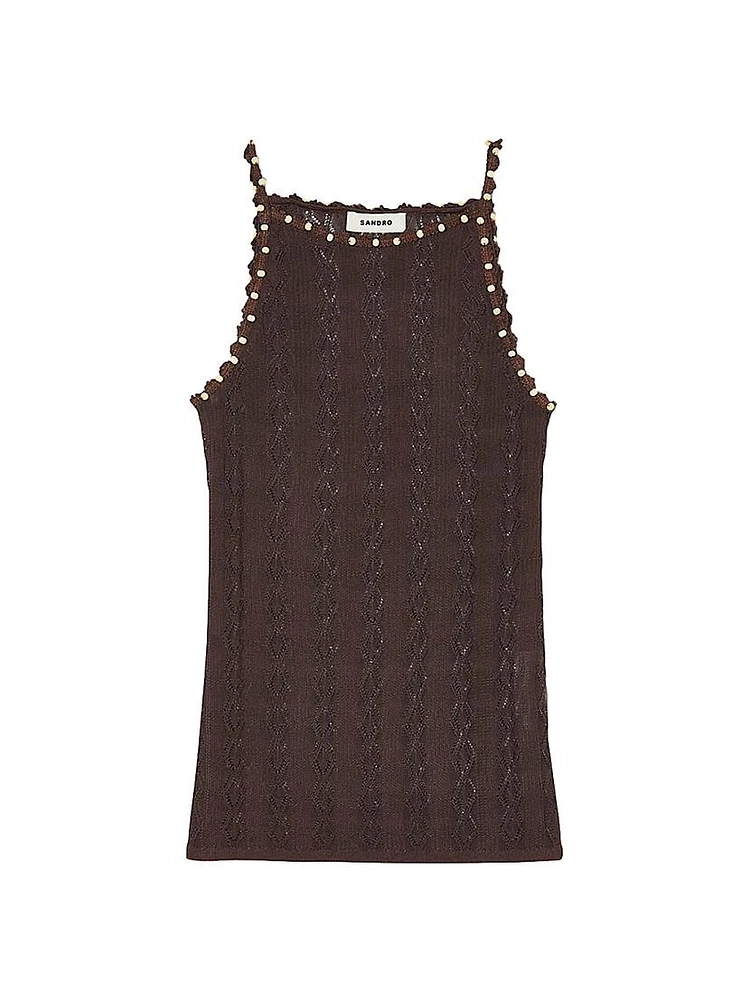 Beaded Knit Vest Top