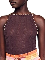 Beaded Knit Vest Top