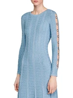 Long-Sleeved Knit Midi Dress