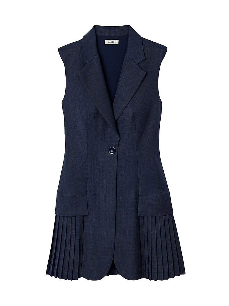 Short Pleated Suit Dress