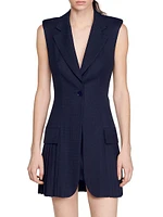 Short Pleated Suit Dress