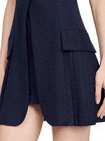 Short Pleated Suit Dress