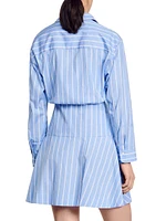 Striped Tie-Front Shirt Dress