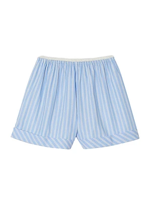 Wide-Leg Cotton Shorts