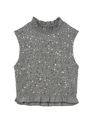 Smocked Top with Sequins