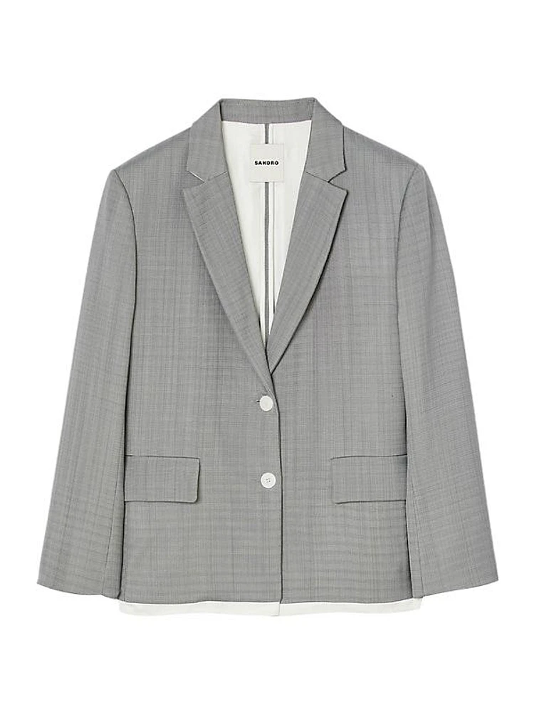 Satin-Effect Suit Jacket