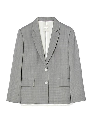 Satin-Effect Suit Jacket