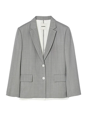 Satin-Effect Suit Jacket