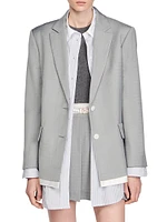 Satin-Effect Suit Jacket