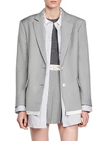 Satin-Effect Suit Jacket