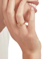 Serpenti Viper 18K Rose Gold & Pavè Diamond Ring