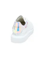 Men's Oversized Iridescent Leather Flatform Sneakers