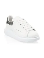 Women's Oversized Metallic Colorblocked Leather Sneakers