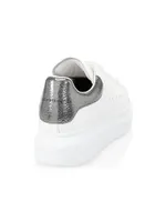 Women's Oversized Metallic Colorblocked Leather Sneakers