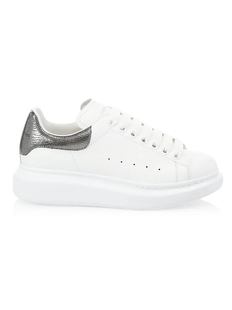 Women's Oversized Metallic Colorblocked Leather Sneakers