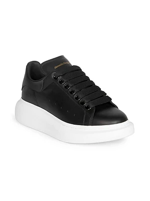 Women's Oversized Embossed Logo Leather Sneakers