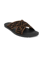 Cross Strap FF Logo Slide Sandals