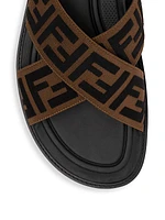 Cross Strap FF Logo Slide Sandals