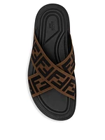 Cross Strap FF Logo Slide Sandals