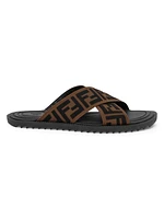 Cross Strap FF Logo Slide Sandals