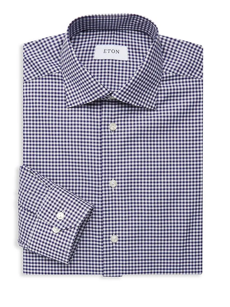 Slim-Fit Check Cotton Dress Shirt