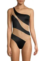 Snake Mesh Mio Illusion One-Piece Swimsuit