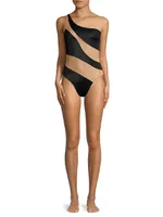 Snake Mesh Mio Illusion One-Piece Swimsuit