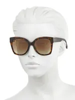 54MM Tortoiseshell Square Sunglasses