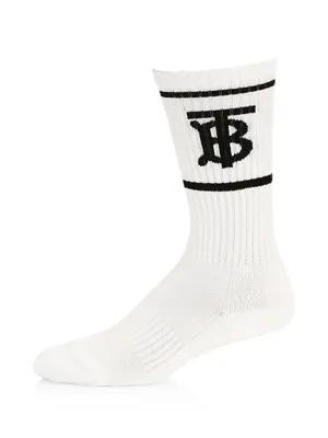 Monogram Dual Stripe Sport Crew Socks