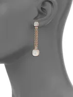 Nudo 18K Rose & White Gold Diamond, Topaz & Mother-Of-Pearl Chain Drop Earrings