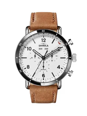Canfield Sport Stainless Steel & Leather Watch