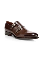 Ira Double Monk Strap Leather Loafers