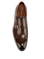 Ira Double Monk Strap Leather Loafers
