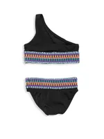 Little Girl's & Zoni Two-Piece Ribbed Bikini Set