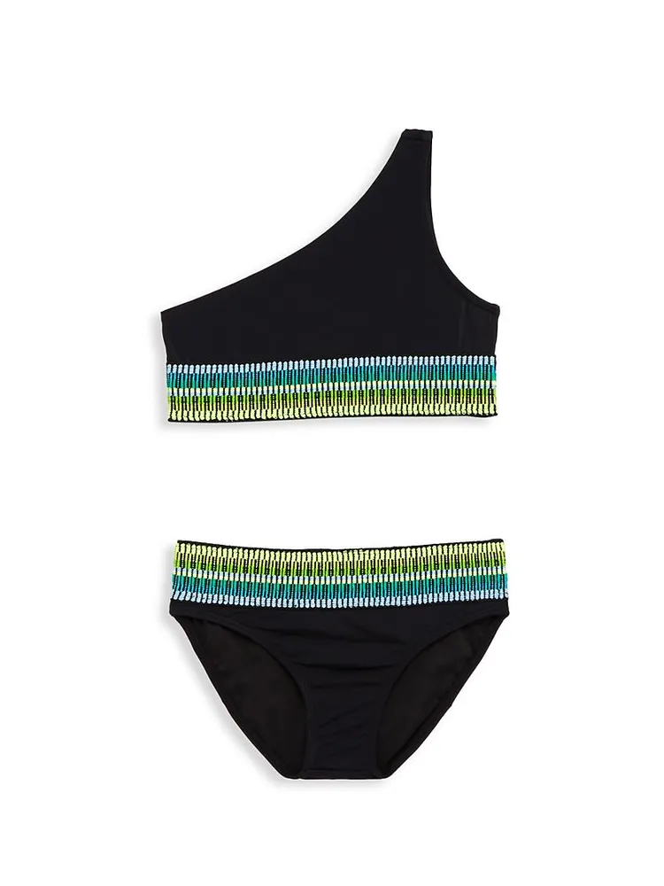 Little Girl's & Zoni Two-Piece Ribbed Bikini Set