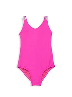 Little Grl's & GIrl's Mona One-Piece Heart Crochet Swimsuit