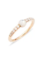 M'ama non 18K Rose Gold Mother-Of-Pearl & Diamond Ring