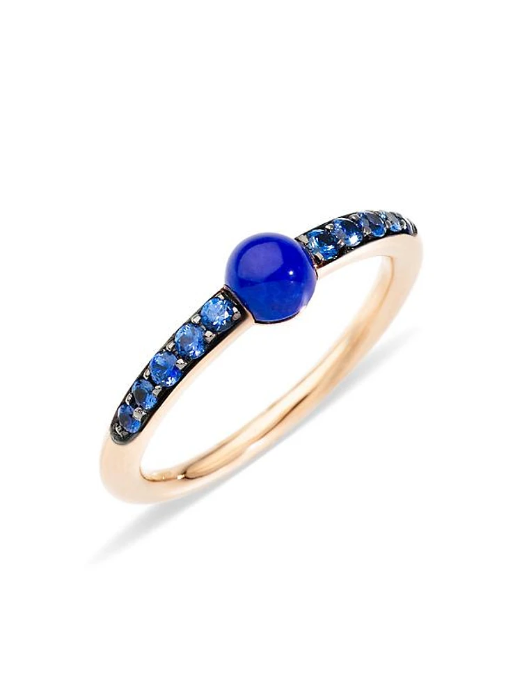 M'ama non M'ama 18K Rose Gold Lapis & Blue Sapphire Ring