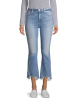 High Rise Slim Kick Flare Cropped Jeans