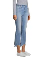 High Rise Slim Kick Flare Cropped Jeans